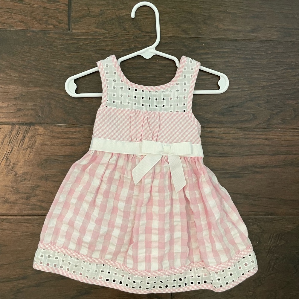 Bonnie Baby Pink and White Gingham Dress